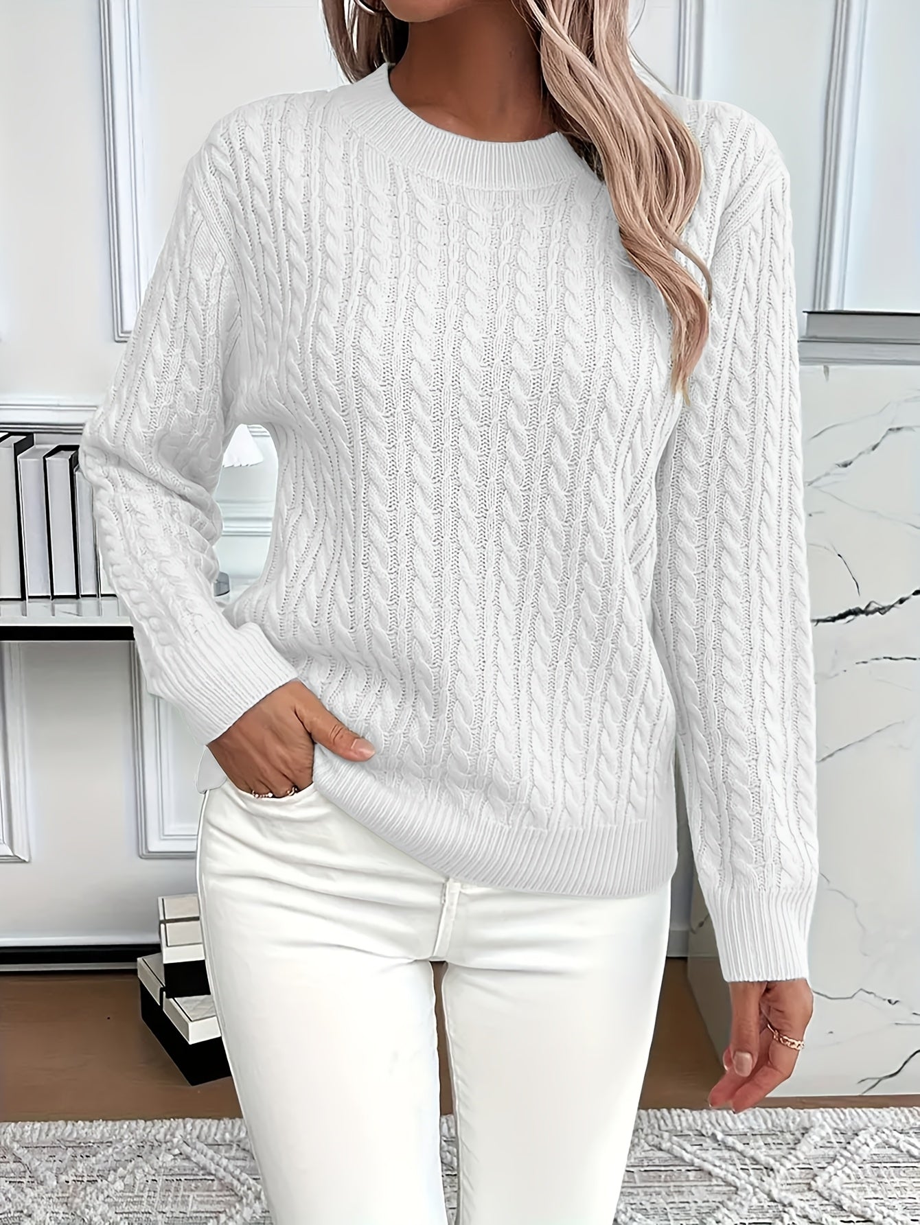 Gedraaide gebreide trui voor dames - Zachte, elegante trui voor de lente en herfst