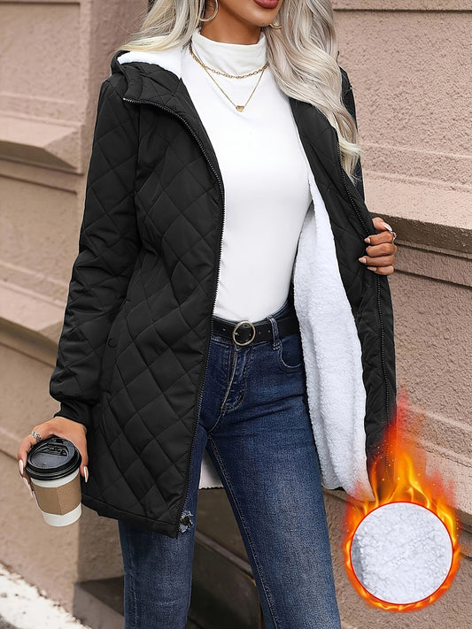 Casual parka winterjas met doorgestikt patroon voor dames | Ideaal voor herfst/winter