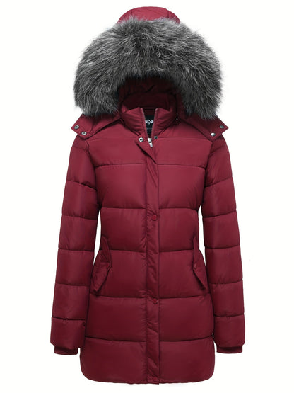 Casual parka winterjas met imitatiebont en wattering voor dames | Ideaal voor herfst/winter