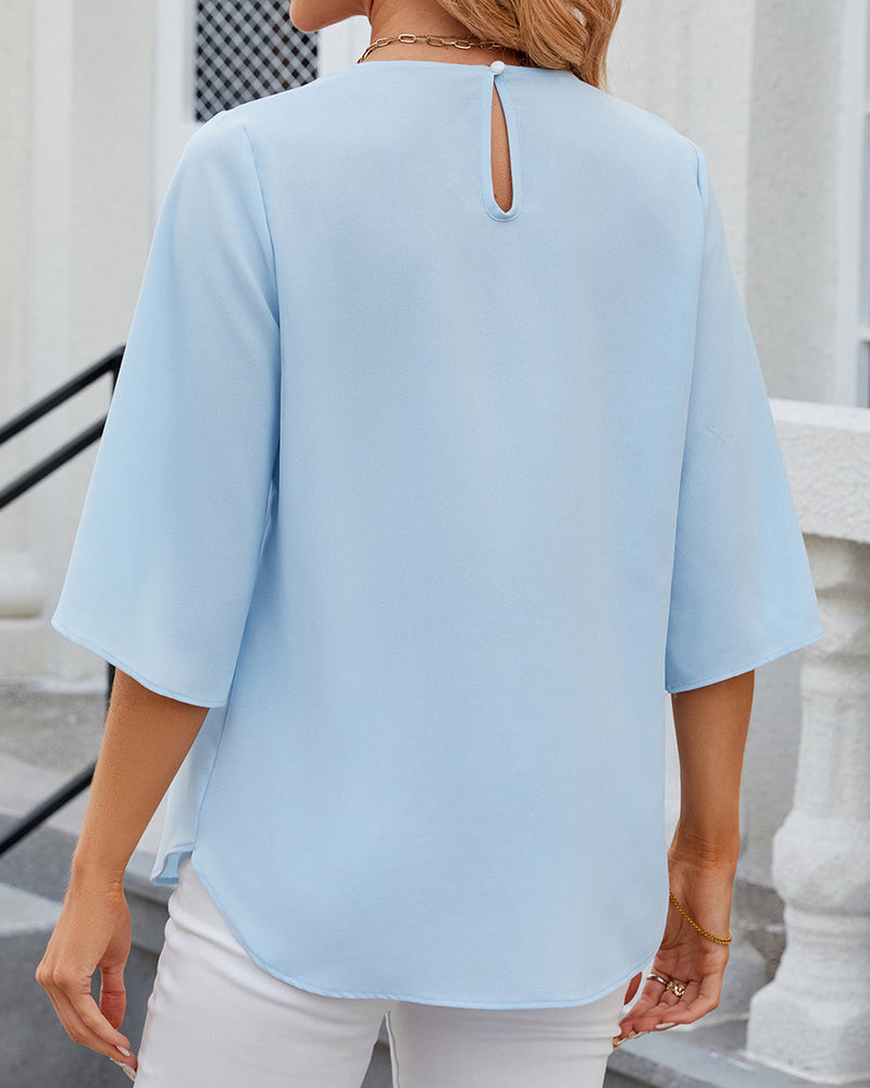 Quirine | Elegant Halfmouw Top – Tijdloze Stijl & Comfort