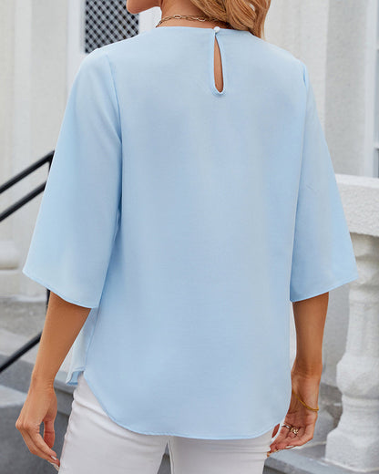 Quirine | Elegant Halfmouw Top – Tijdloze Stijl & Comfort
