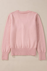 Roze kasjmier vest met parel voor dames | Ideaal voor herfst/winter