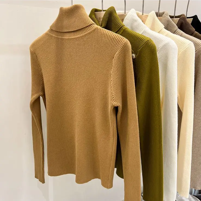 Elegante slim-fit gebreide coltrui met knopen voor dames | Ideaal voor herfst/winter