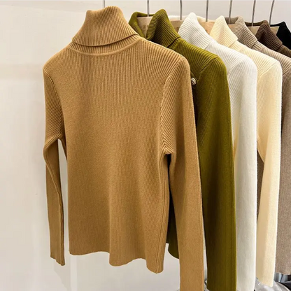 Elegante slim-fit gebreide coltrui met knopen voor dames | Ideaal voor herfst/winter