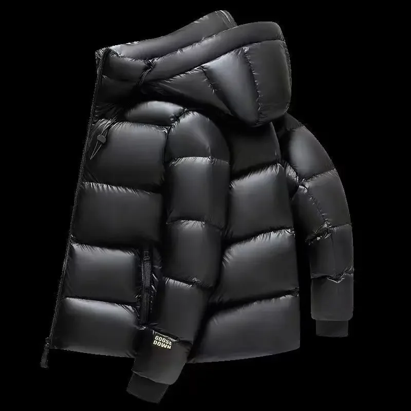 Geïsoleerde zwarte heren Pufferjas met dikke capuchon Perfect voor herfst/winter