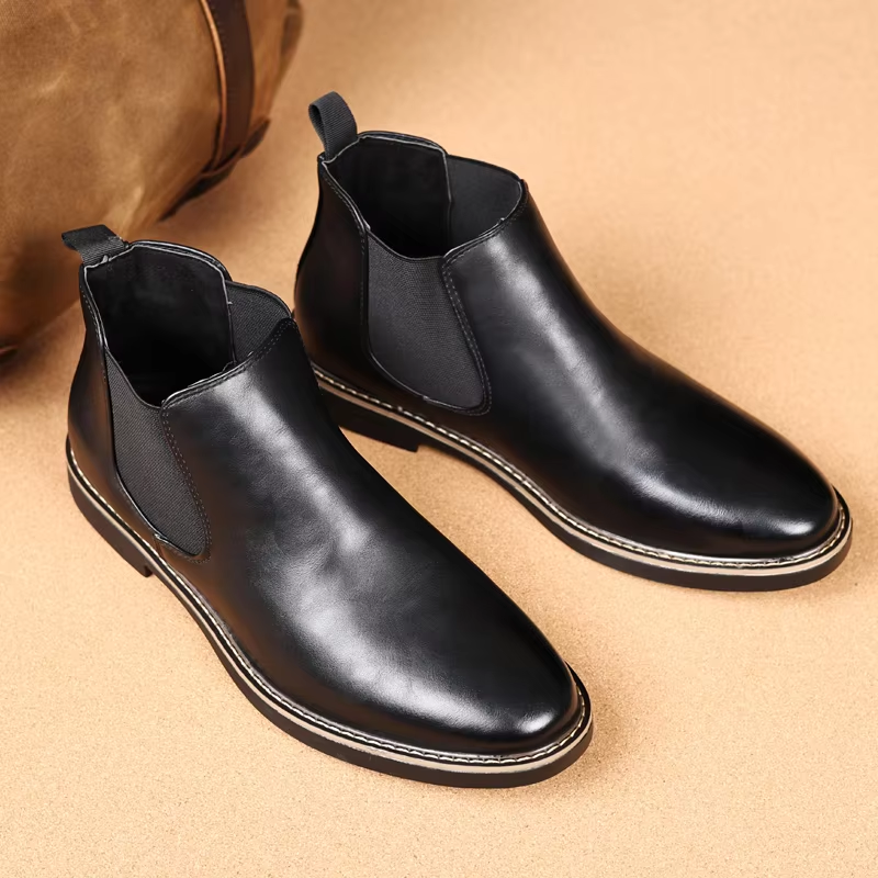 Glanzende Chelseaboots Met Elastische Zijde Voor Mannen | Ideaal voor Herfst/Winter