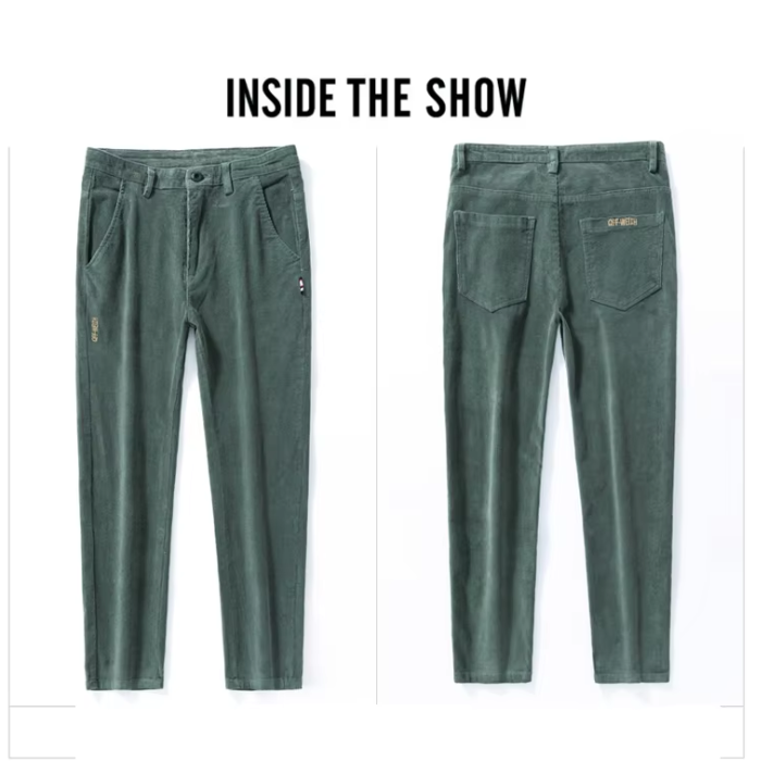 Comfortabele corduroy broek met fleece voering en thermische isolatie voor heren | Ideaal voor herfst/winter