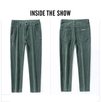Comfortabele corduroy broek met fleece voering en thermische isolatie voor heren | Ideaal voor herfst/winter