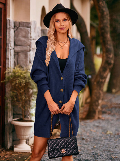 Trendy Damescardigan met Lange Mouwen en Nonchalante Drop-Shoulder Stijl