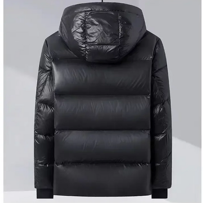 Geïsoleerde zwarte heren Pufferjas met dikke capuchon Perfect voor herfst/winter