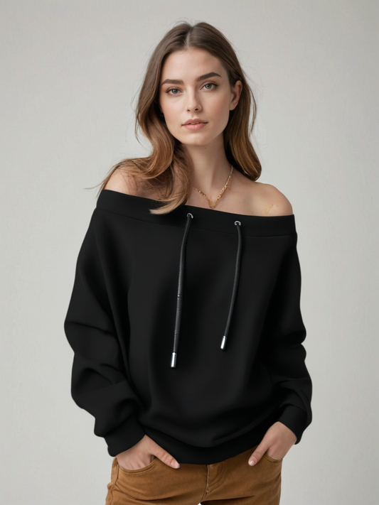 Zerina schouderloos sweatshirt voor een stijlvolle look