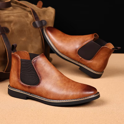 Glanzende Chelseaboots Met Elastische Zijde Voor Mannen | Ideaal voor Herfst/Winter