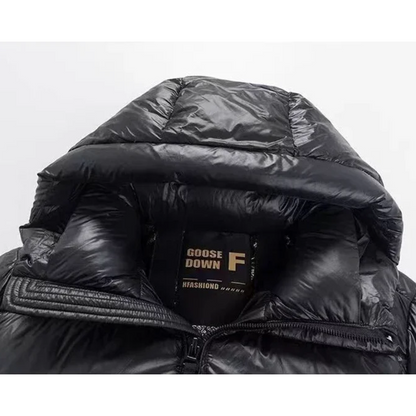 Geïsoleerde zwarte heren Pufferjas met dikke capuchon Perfect voor herfst/winter