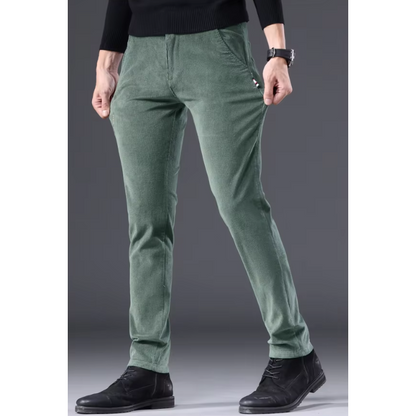 Comfortabele corduroy broek met fleece voering en thermische isolatie voor heren | Ideaal voor herfst/winter