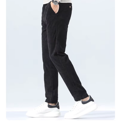 Stijlvolle corduroy broek met slim fit en plooien aan de voorkant voor heren | Ideaal voor herfst/winter