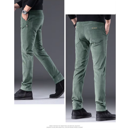 Comfortabele corduroy broek met fleece voering en thermische isolatie voor heren | Ideaal voor herfst/winter