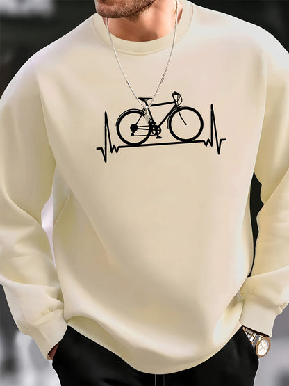 Stijlvolle pullover met fietsprint voor heren | Perfect voor herfst/winter