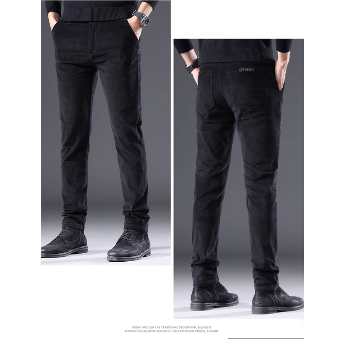 Comfortabele corduroy broek met fleece voering en thermische isolatie voor heren | Ideaal voor herfst/winter