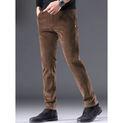 Comfortabele corduroy broek met fleece voering en thermische isolatie voor heren | Ideaal voor herfst/winter