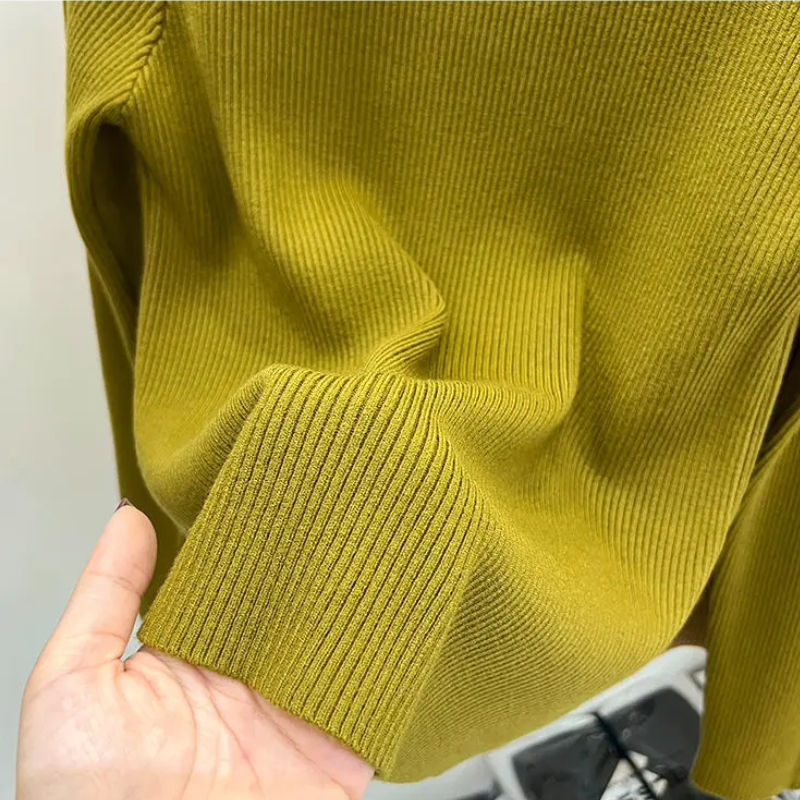Elegante slim-fit gebreide coltrui met knopen voor dames | Ideaal voor herfst/winter