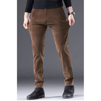 Comfortabele corduroy broek met fleece voering en thermische isolatie voor heren | Ideaal voor herfst/winter