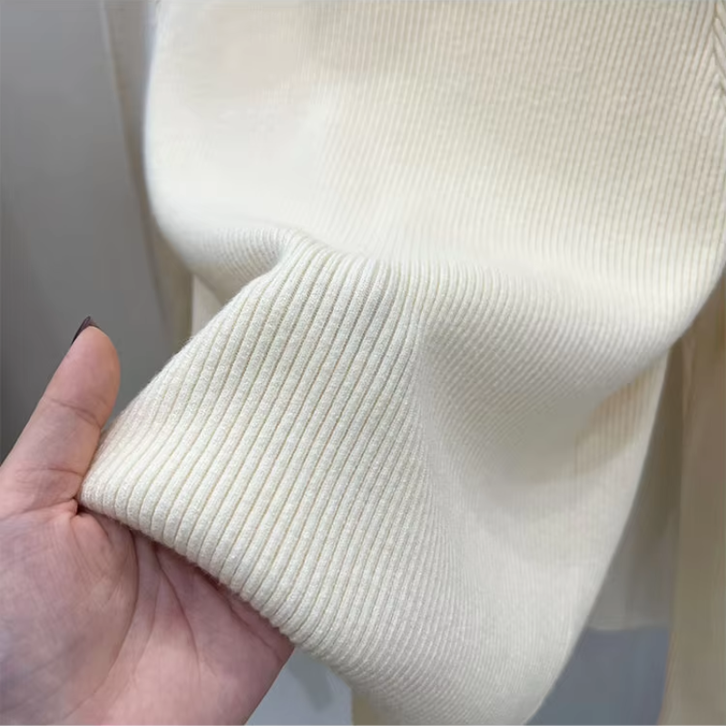 Elegante slim-fit gebreide coltrui met knopen voor dames | Ideaal voor herfst/winter