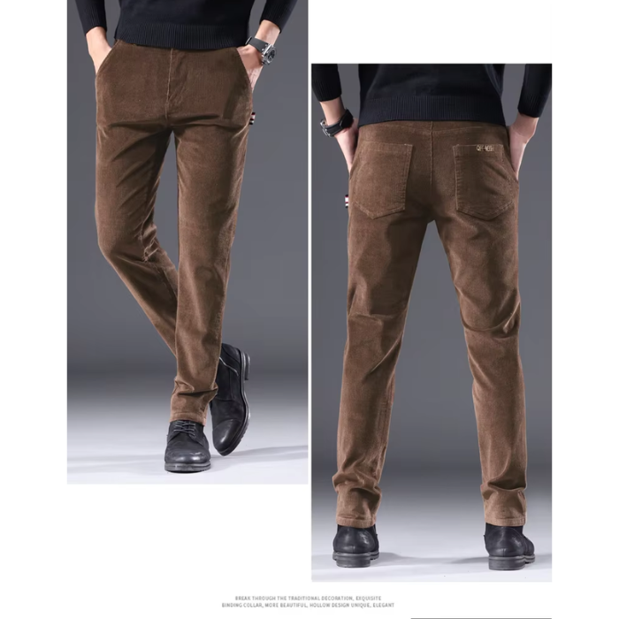 Comfortabele corduroy broek met fleece voering en thermische isolatie voor heren | Ideaal voor herfst/winter