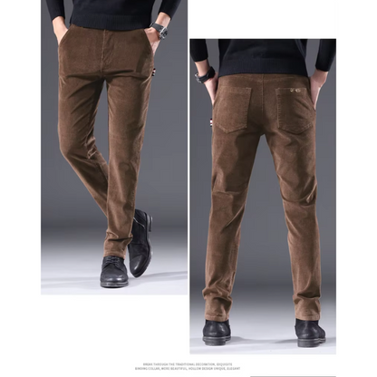 Comfortabele corduroy broek met fleece voering en thermische isolatie voor heren | Ideaal voor herfst/winter