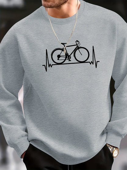 Stijlvolle pullover met fietsprint voor heren | Perfect voor herfst/winter