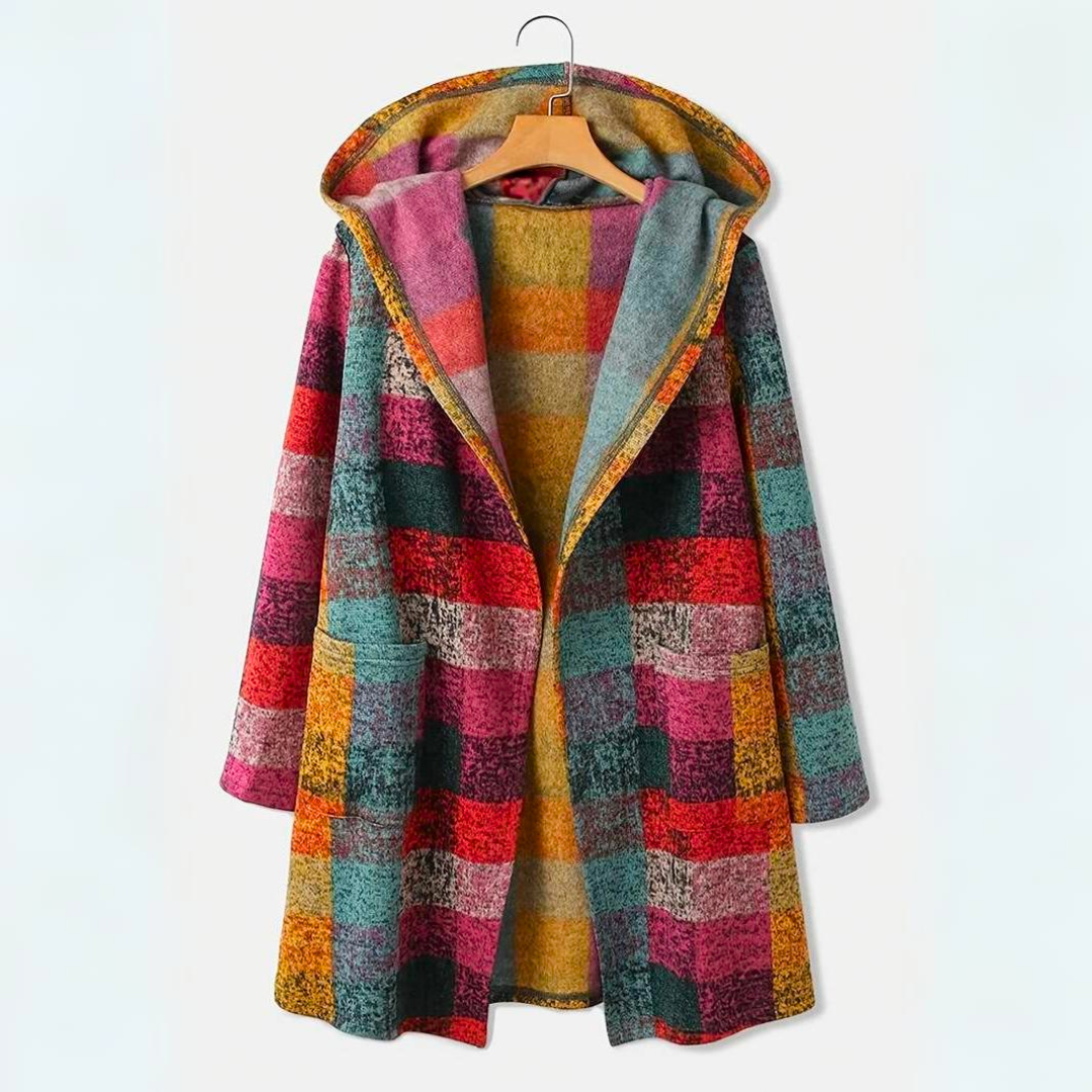 Stijlvol Veelkleurig Geruit Vest Met Capuchon Voor Vrouwen | Ideaal voor Herfst/Winter