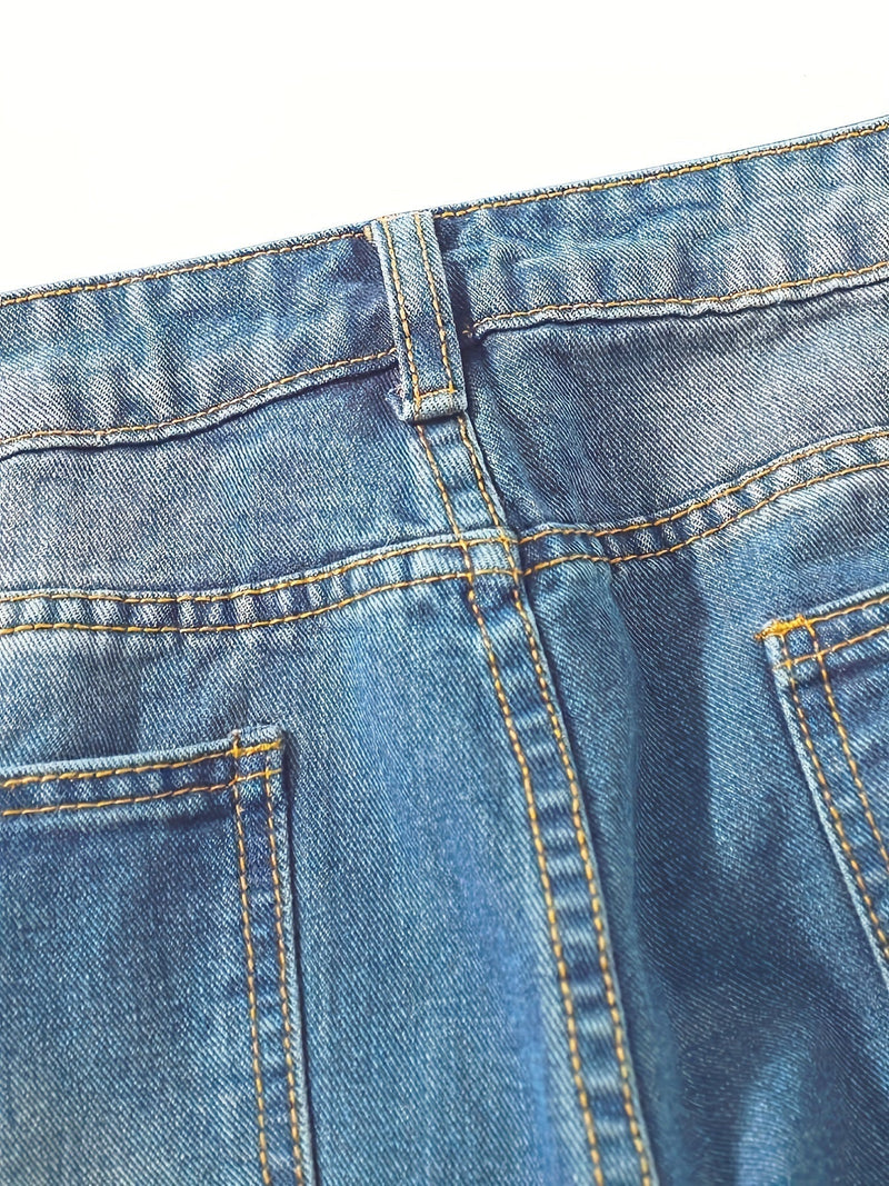 Damesbroek met losse rechte pijpen en zakken, perfect voor casual dagen