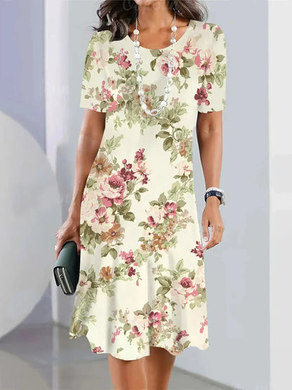 Stijlvolle midi-jurk met bloemen voor tuinfeest