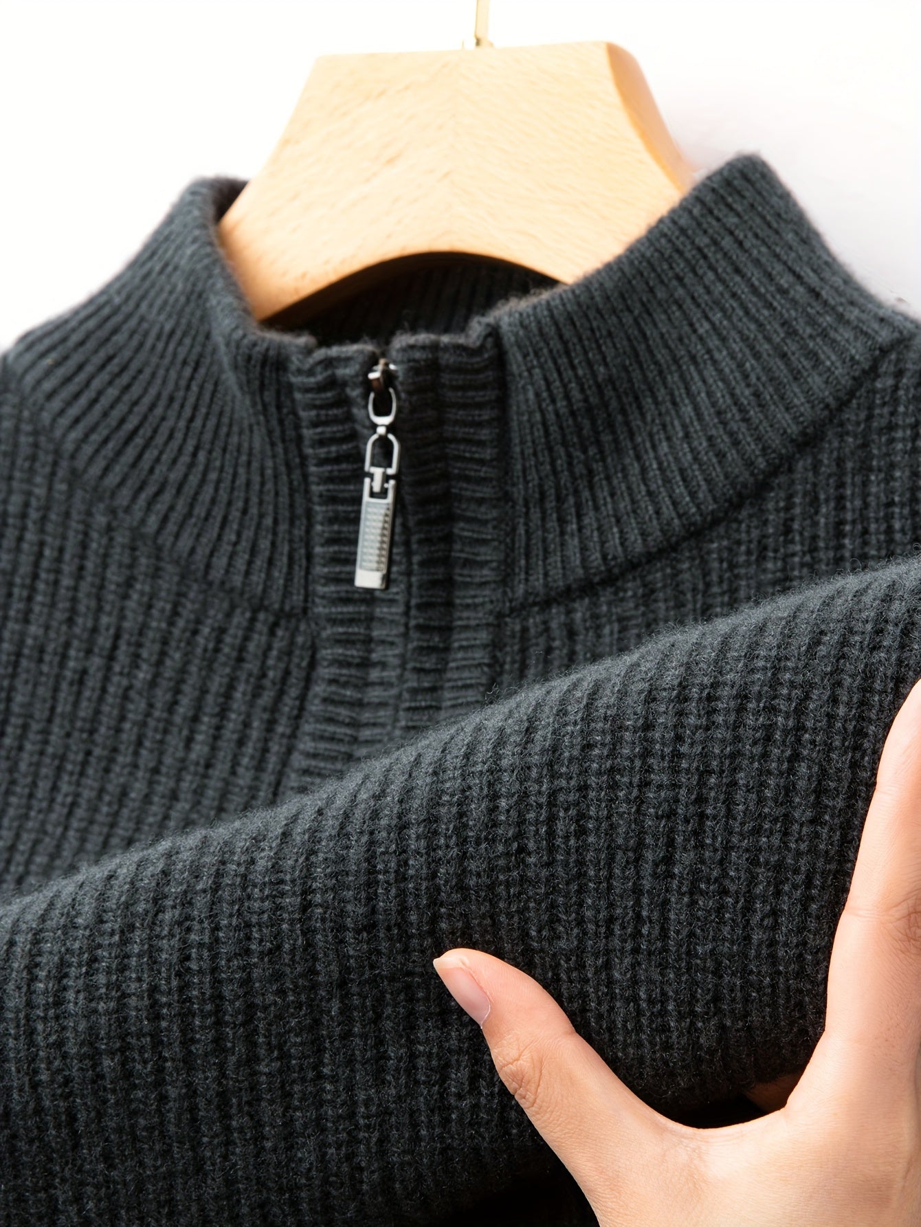 Casual merinoswol trui met rits voor heren | Ideaal voor herfst/winter