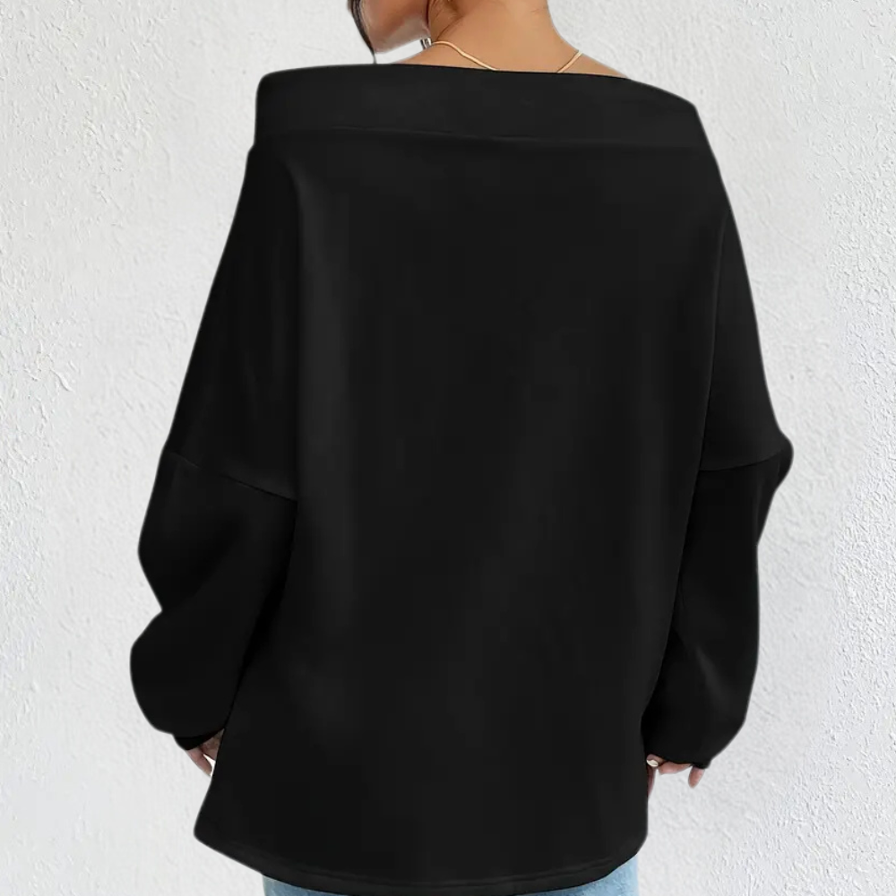 Zerina schouderloos sweatshirt voor een stijlvolle look