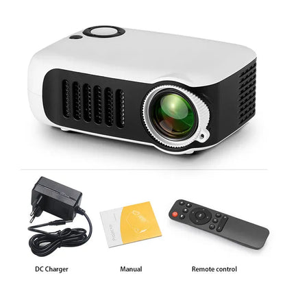 Zwarte mini projector voor slimme thuisbioscoopervaring
