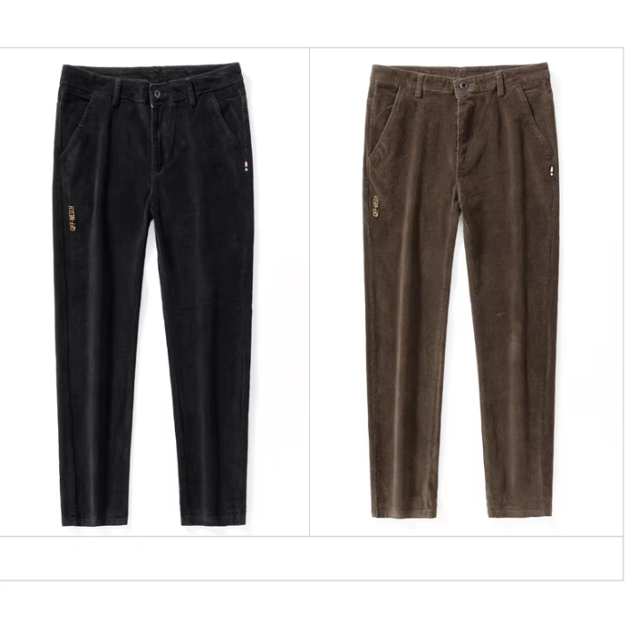 Comfortabele corduroy broek met fleece voering en thermische isolatie voor heren | Ideaal voor herfst/winter