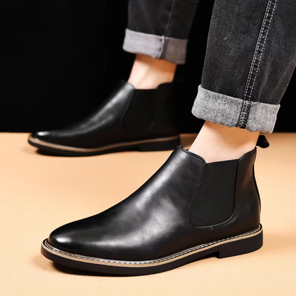 Glanzende Chelseaboots Met Elastische Zijde Voor Mannen | Ideaal voor Herfst/Winter