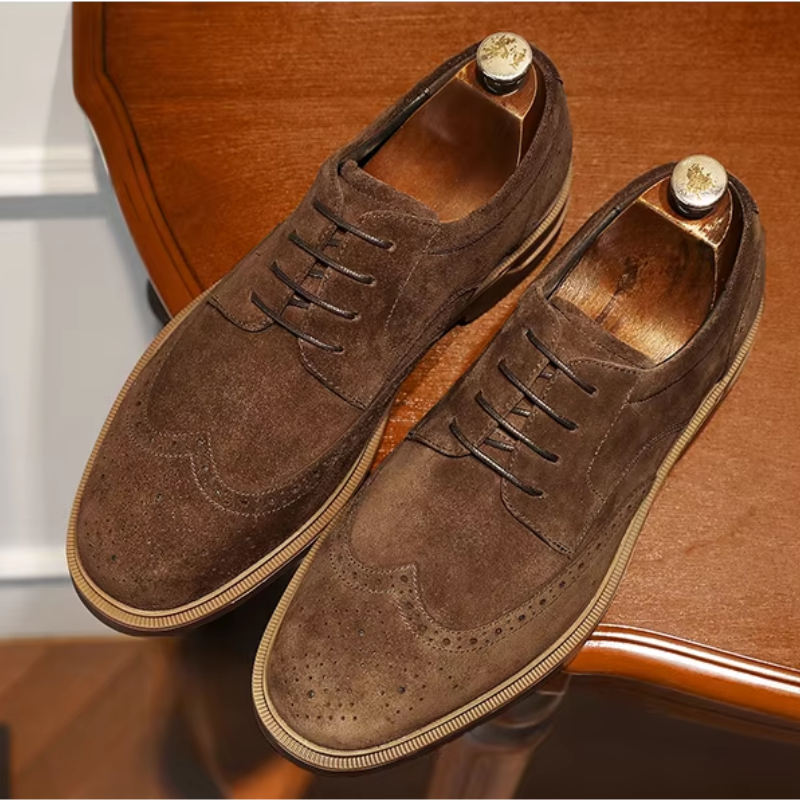Vicenzo Suède Wingtip Schoenen voor Heren | Stijlvol en Veelzijdig