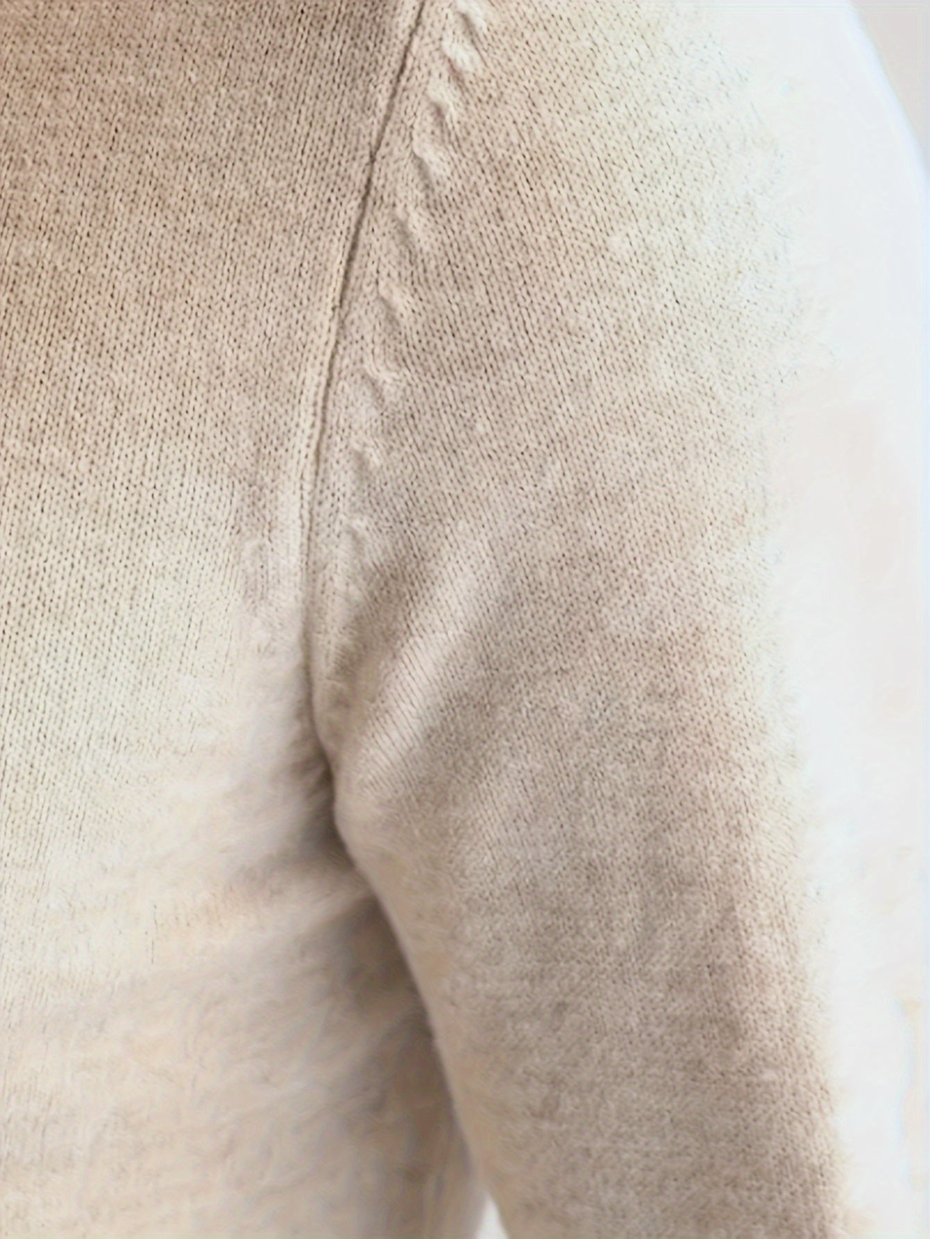 Casual warm gebreid coltrui in beige voor heren | Ideaal voor herfst/winter