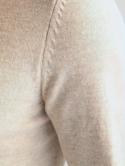 Casual warm gebreid coltrui in beige voor heren | Ideaal voor herfst/winter