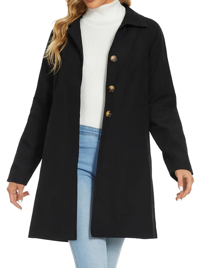 Elegante trenchcoat met één rij knopen voor dames | Ideaal voor herfst/winter