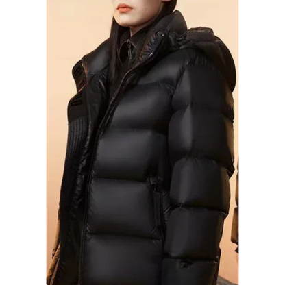 Geïsoleerde zwarte heren Pufferjas met dikke capuchon Perfect voor herfst/winter
