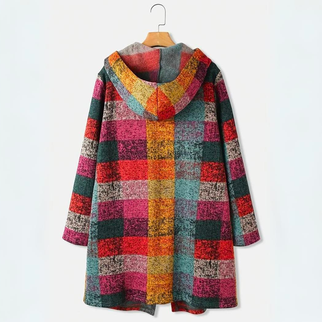 Stijlvol Veelkleurig Geruit Vest Met Capuchon Voor Vrouwen | Ideaal voor Herfst/Winter