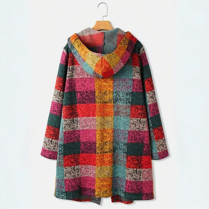 Stijlvol Veelkleurig Geruit Vest Met Capuchon Voor Vrouwen | Ideaal voor Herfst/Winter
