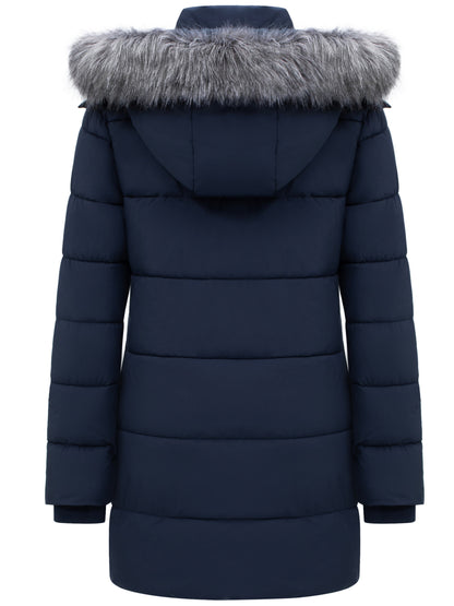 Casual parka winterjas met imitatiebont en wattering voor dames | Ideaal voor herfst/winter
