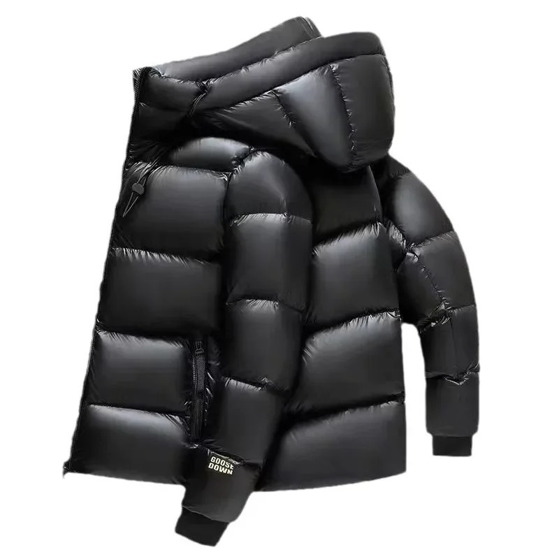 Geïsoleerde zwarte heren Pufferjas met dikke capuchon Perfect voor herfst/winter