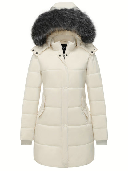 Casual parka winterjas met imitatiebont en wattering voor dames | Ideaal voor herfst/winter