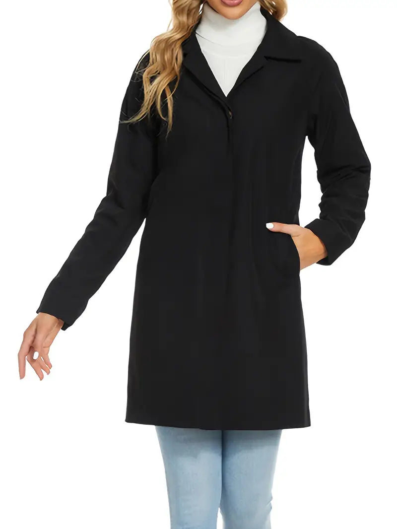Elegante trenchcoat met één rij knopen voor dames | Ideaal voor herfst/winter