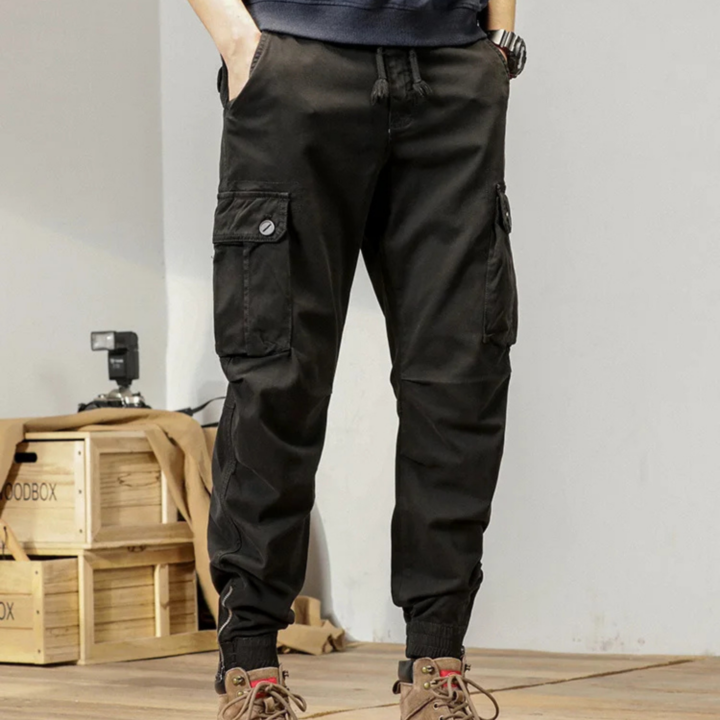 Lichtgewicht katoenen cargo broek met een los model voor heren | Perfect voor alle seizoenen