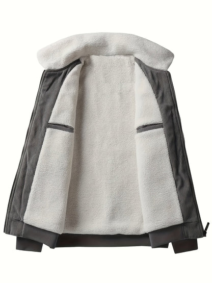 Retro warme winterjas met lange mouwen en label patch voor mannen | deal voor de winter